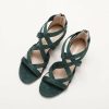 Sandals | Women’s Sandals Daily Casual Suede Roman Sandals Block Heel Open Toe Solid Color Summer Zipper Shoes Green – Womens