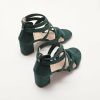 Sandals | Women’s Sandals Daily Casual Suede Roman Sandals Block Heel Open Toe Solid Color Summer Zipper Shoes Green – Womens