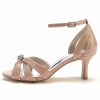 Sandals | Women’s Sandals Daily Party Elegant Simple Patent Leather Ankle Strap Sandals Bridesmaid Shoes High Heel Open Toe Rhinestone Hollow-out Solid Color Summer Buckle Shoes Pink – Womens