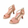 Sandals | Women’s Sandals Daily Suede Flare Heel Open Toe Summer Zipper Shoes Nude – Womens