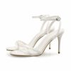 Sandals | Women’s Sandals Party Prom Evening Elegant Simple Leather Ankle Strap Sandals Bridesmaid Shoes High Heel Open Toe Solid Color Summer Buckle Shoes White – Womens