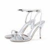 Sandals | Women’s Sandals Party Prom Evening Elegant Simple Leather Ankle Strap Sandals Bridesmaid Shoes High Heel Open Toe Solid Color Summer Buckle Shoes White – Womens