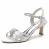 Sandals | Women’s Sandals Wedding Daily Simple Satin Wedding Sandals Bridesmaid Shoes Open Toe Rhinestone Fall Spring Summer Winter Shoes White – Womens