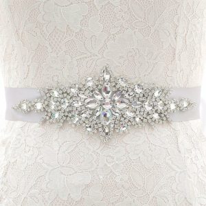 Sashes & Belts | Beautiful/Bridal Rhinestones Satin Sash White – Womens