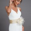 Sashes & Belts | Elegant/Bridal Beading/Flower Organza/Taffeta Ribbon Sash Champagne – Womens