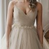 Sashes & Belts | Exquisite Rhinestones Satin Sash Champagne – Womens