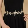 Sashes & Belts | Exquisite Rhinestones Satin Sash Champagne – Womens