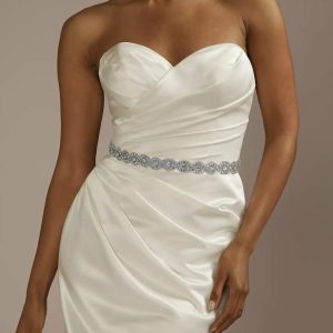 Sashes & Belts | Exquisite Rhinestones Satin Sash Ivory – Womens