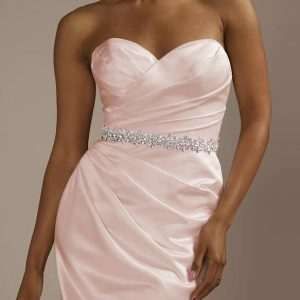 Sashes & Belts | Exquisite Rhinestones Satin Sash Pearl Pink – Womens