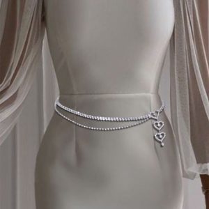 Sashes & Belts | Fashionable/Party Rhinestones Metal Chain Belt Silver – Womens