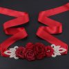 Sashes & Belts | Gorgeous Flower/Plastic Beads Polyester Sash Pink – Womens