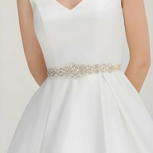 Sashes & Belts | Nice/Bridal Rhinestones Satin Sash Ivory – Womens