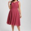 Semi-formal & Cocktail | A-line Cowl Knee-Length Chiffon Cocktail Dress With Ruffle Cinnamon Rose – Womens