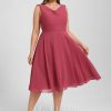 Semi-formal & Cocktail | A-line Cowl Knee-Length Chiffon Cocktail Dress With Ruffle Cinnamon Rose – Womens