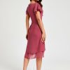 Semi-formal & Cocktail | A-line Cowl Knee-Length Chiffon Cocktail Dress With Ruffle Cinnamon Rose – Womens