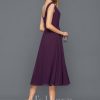 Semi-formal & Cocktail | A-line Cowl Knee-Length Chiffon Cocktail Dress With Sequins Beading Grape – Womens