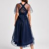 Semi-formal & Cocktail | A-line Halter One Shoulder V-Neck Asymmetrical Tulle Cocktail Dress As Picture – Womens