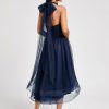 Semi-formal & Cocktail | A-line Halter One Shoulder V-Neck Asymmetrical Tulle Cocktail Dress As Picture – Womens