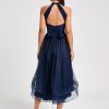 Semi-formal & Cocktail | A-line Halter One Shoulder V-Neck Asymmetrical Tulle Cocktail Dress As Picture – Womens