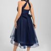 Semi-formal & Cocktail | A-line Halter One Shoulder V-Neck Asymmetrical Tulle Cocktail Dress As Picture – Womens