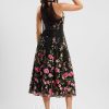 Semi-formal & Cocktail | A-line High Neck Tea-Length Lace Cocktail Dress With Flower Black – Womens