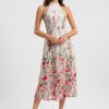 Semi-formal & Cocktail | A-line High Neck Tea-Length Lace Cocktail Dress With Flower Black – Womens