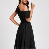 Semi-formal & Cocktail | A-line One Shoulder Knee-Length Chiffon Cocktail Dress With Ruffle Black – Womens