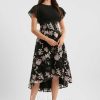 Semi-formal & Cocktail | A-line Scoop Asymmetrical Lace Chiffon Cocktail Dress With Sequins As Picture – Womens