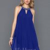 Semi-formal & Cocktail | A-line Scoop Knee-Length Chiffon Cocktail Dress With Beading As Picture – Womens