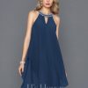 Semi-formal & Cocktail | A-line Scoop Knee-Length Chiffon Cocktail Dress With Beading As Picture – Womens