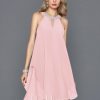 Semi-formal & Cocktail | A-line Scoop Knee-Length Chiffon Cocktail Dress With Beading As Picture – Womens