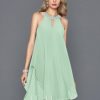 Semi-formal & Cocktail | A-line Scoop Knee-Length Chiffon Cocktail Dress With Beading As Picture – Womens