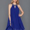 Semi-formal & Cocktail | A-line Scoop Knee-Length Chiffon Cocktail Dress With Beading As Picture – Womens