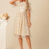 Semi-formal & Cocktail | A-line Scoop Knee-Length Tulle Cocktail Dress Apricot – Womens