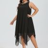 Semi-formal & Cocktail | A-line Scoop Tea-Length Chiffon Cocktail Dress With Beading Black – Womens