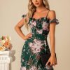 Semi-formal & Cocktail | A-line Sweetheart Asymmetrical Tea-Length Chiffon Cocktail Dress With Ruffle Green – Womens