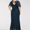 Semi-formal & Cocktail | A-line V-Neck Asymmetrical Chiffon Cocktail Dress Dark Navy – Womens