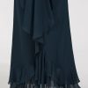 Semi-formal & Cocktail | A-line V-Neck Asymmetrical Chiffon Cocktail Dress Dark Navy – Womens