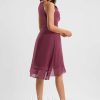 Semi-formal & Cocktail | A-line V-Neck Asymmetrical Chiffon Cocktail Dress With Ruffle Mulberry – Womens