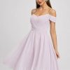 Semi-formal & Cocktail | A-line V-Neck Knee-Length Chiffon Cocktail Dress With Pleated As Picture – Womens