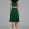 Semi-formal & Cocktail | A-line V-Neck Knee-Length Chiffon Cocktail Dress With Ruffle Dark Green – Womens