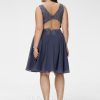 Semi-formal & Cocktail | A-line V-Neck Short Chiffon Lace Cocktail Dress With Beading Stormy – Womens