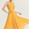 Semi-formal & Cocktail | A-line V-Neck Tea-Length Chiffon Cocktail Dress With Pleated As Picture – Womens