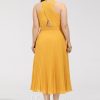 Semi-formal & Cocktail | A-line V-Neck Tea-Length Chiffon Cocktail Dress With Pleated As Picture – Womens