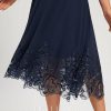 Semi-formal & Cocktail | A-line V-Neck Tea-Length Lace Chiffon Cocktail Dress With Sequins As Picture – Womens