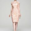 Semi-formal & Cocktail | Bodycon Scoop Knee-Length Lace Cocktail Dress As Picture – Womens