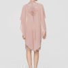 Semi-formal & Cocktail | Sheath/Column High Neck Knee-Length Lace Chiffon Cocktail Dress Dusty Rose – Womens