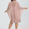 Semi-formal & Cocktail | Sheath/Column High Neck Knee-Length Lace Chiffon Cocktail Dress Dusty Rose – Womens