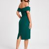 Semi-formal & Cocktail | Sheath/Column Off the Shoulder Knee-Length Chiffon Cocktail Dress With Ruffle Peacock – Womens