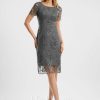 Semi-formal & Cocktail | Sheath/Column Scoop Knee-Length Lace Sequin Cocktail Dress With Sequins Steel Grey – Womens